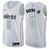 Men's Nike Washington Wizards #6 Troy Brown Jr. Swingman White NBA Jersey - City Edition