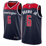Men's Nike Washington Wizards #6 Troy Brown Jr. Swingman Navy Blue NBA Jersey Statement Edition