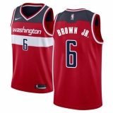 Men's Nike Washington Wizards #6 Troy Brown Jr. Swingman Red NBA Jersey - Icon Edition