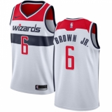 Men's Nike Washington Wizards #6 Troy Brown Jr. Swingman White NBA Jersey - Association Edition