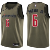 Men's Nike Washington Wizards #6 Troy Brown Jr. Swingman Green Salute to Service NBA Jersey