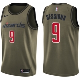 Youth Nike Washington Wizards #9 Ramon Sessions Swingman Green Salute to Service NBA Jersey