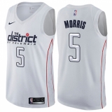 Men's Nike Washington Wizards #5 Markieff Morris Authentic White NBA Jersey - City Edition