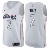Men's Nike Washington Wizards #2 John Wall Swingman White NBA Jersey - City Edition