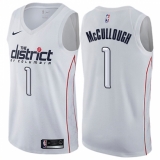 Youth Nike Washington Wizards #1 Chris McCullough Swingman White NBA Jersey - City Edition