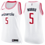Women's Nike Washington Wizards #5 Markieff Morris Swingman White/Pink Fashion NBA Jersey