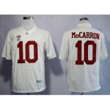Alabama Crimson Tide #10 AJ McCarron White Limited 2016 College Football Playoff National Championship Patch Stitched NCAA Jersey