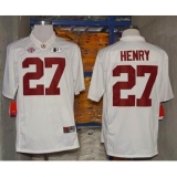 Alabama Crimson Tide #27 Derrick Henry White Limited 2016 College Football Playoff National Championship Patch Stitched NCAA Jersey