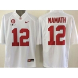 Alabama Crimson Tide #12 Joe Namath White 2016 College Football Playoff National Championship Patch Stitched NCAA Jersey