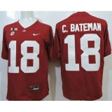 Alabama Crimson Tide #18 Cooper Bateman Red SEC & 2016 College Football Playoff National Championship Patch Stitched NCAA Jersey