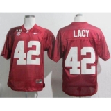 Alabama Crimson Tide #42 Eddie Lacy Red SEC & 2016 College Football Playoff National Championship Patch Stitched NCAA Jersey