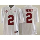 Alabama Crimson Tide #2 Derrick Henry White SEC Patch Stitched NCAA Jersey