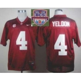 2013 BCS National Championship Alabama Crimson #4 Yeldon Red Authentic NCAA Football Jerseys
