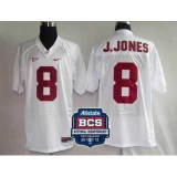 NCAA 2012 BCS National Championship PATCH Alabama Crimson Tide 8 J Jones white Jersey