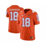 Clemson Tigers 18 Jadar Johnson Orange With Diamond Logo College Football Jersey