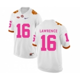 Clemson Tigers 16 Trevor Lawrence White 2018 Breast Cancer Awareness College Football Jersey