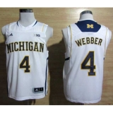 Adidas Michigan Wolverines Chirs Webber 4 Basketball Authentic Jerseys - White