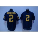 Wolverines #2 Charles Woodson Blue Embroidered NCAA Jerseys