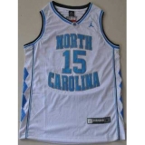 North Carolina #15 Vince Carter White Embroidered NCAA Jersey
