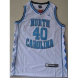 North Carolina #40 Harrison Barnes White Embroidered NCAA Jersey