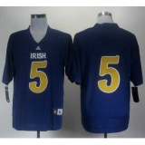 Fighting Irish Menti Te''o #5 Blue Embroidered NCAA Jerseys