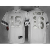 Ohio State Buckeyes 16 J.T. Barrett White (silver Number) College Football Jersey