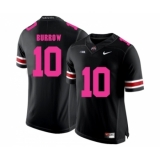 Ohio State Buckeyes 10 Joe Burrow Black 2018 Breast Cancer Awareness College Football Jersey
