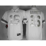 Buckeyes #16 J. T. Barrett White Limited Platinum Stitched NCAA Jersey