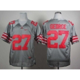 Buckeyes #27 Eddie George Grey Embroidered NCAA Jerseys