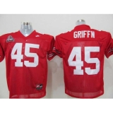 Buckeyes 45 Griffn Red Embroidered NCAA Jersey