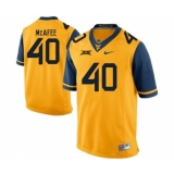 West Virginia Mountaineers 40 Pat McAfee Gold College Football Jersey