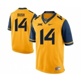 West Virginia Mountaineers 14 Tevin Bush Gold College Football Jersey