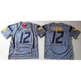 West Virginia Mountaineers #12 Oliver Luck Navy Blue Stitched NCAA Jersey