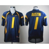 NCAA Nike West Virginia Mountaineers Tavon Austin 1 blue WVU jersey