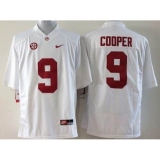 Youth NCAA Crimson Tide #9 Amari Cooper White SEC Patch Stitched Jersey