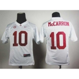 Youth Crimson Tide #10 AJ McCarron White Embroidered NCAA Jerseys