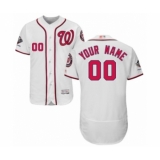 Men's Washington Nationals Customized White Home Flex Base Authentic Collection 2019 World Series Champions Baseball Jersey