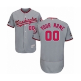 Men's Washington Nationals Customized Grey Road Flex Base Authentic Collection 2019 World Series Champions Baseball Jersey