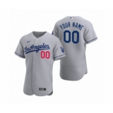 Men's Los Angeles Dodgers Custom Nike Gray Authentic 2020 Road Jersey