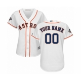 Women's Houston Astros Customized Authentic White Home Cool Base 2019 World Series Bound Baseball Jersey