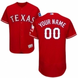 Men's Texas Rangers Majestic Alternate Scarlet Flex Base Authentic Collection Custom Jersey