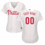 Women's Philadelphia Phillies Majestic White/Red Home Cool Base Custom Jersey