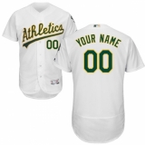Men's Oakland Athletics Majestic Home White Flex Base Authentic Collection Custom Jersey