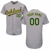 Men's Oakland Athletics Majestic Road Gray Flex Base Authentic Collection Custom Jersey