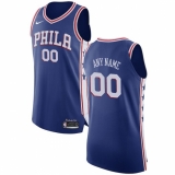 Men's Philadelphia 76ers Nike Blue Authentic Custom Jersey - Icon Edition