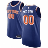 Men's New York Knicks Nike Blue Authentic Custom Jersey - Icon Edition