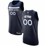 Men's Minnesota Timberwolves Nike Navy Authentic Custom Jersey - Icon Edition