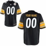 Youth Pittsburgh Steelers Nike Black Custom Game Jersey