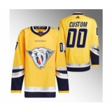 Men's Nashville Predators Custom Gold 2022-23 Reverse Retro Stitched Jersey