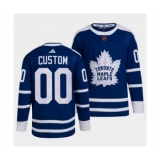 Men's Toronto Maple Leafs Black Custom Blue 2022 Reverse Retro Stitched Jersey